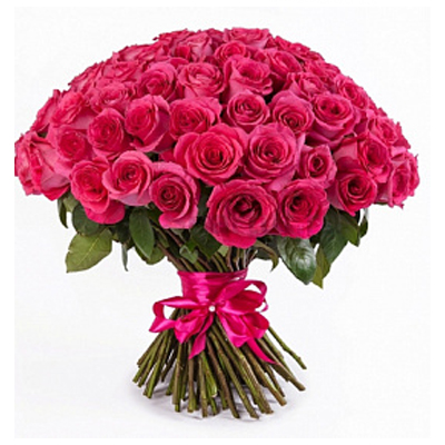 101 розовая высокая элитная роза 80 см