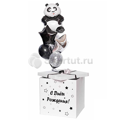Коробка с шарами панда
