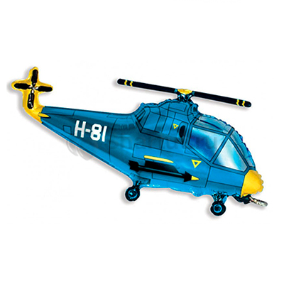 Фольгированный шар фигура «Вертолет» Синий