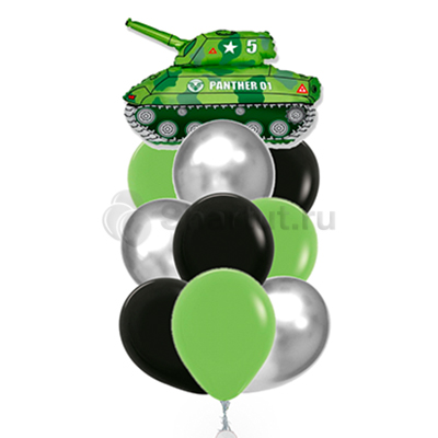 Композиция из шаров с танком