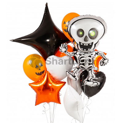 Композиция шаров Хэллоуин скелет