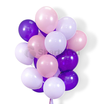 Облако воздушных фиолетово-розовых шаров 25 шт