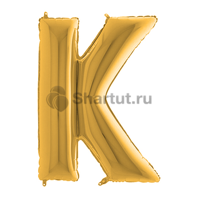 Фольгированная золотая буква K