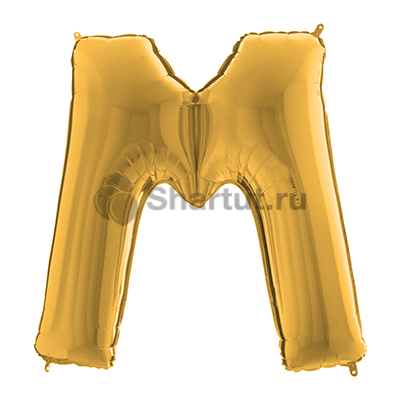 Фольгированная золотая буква M